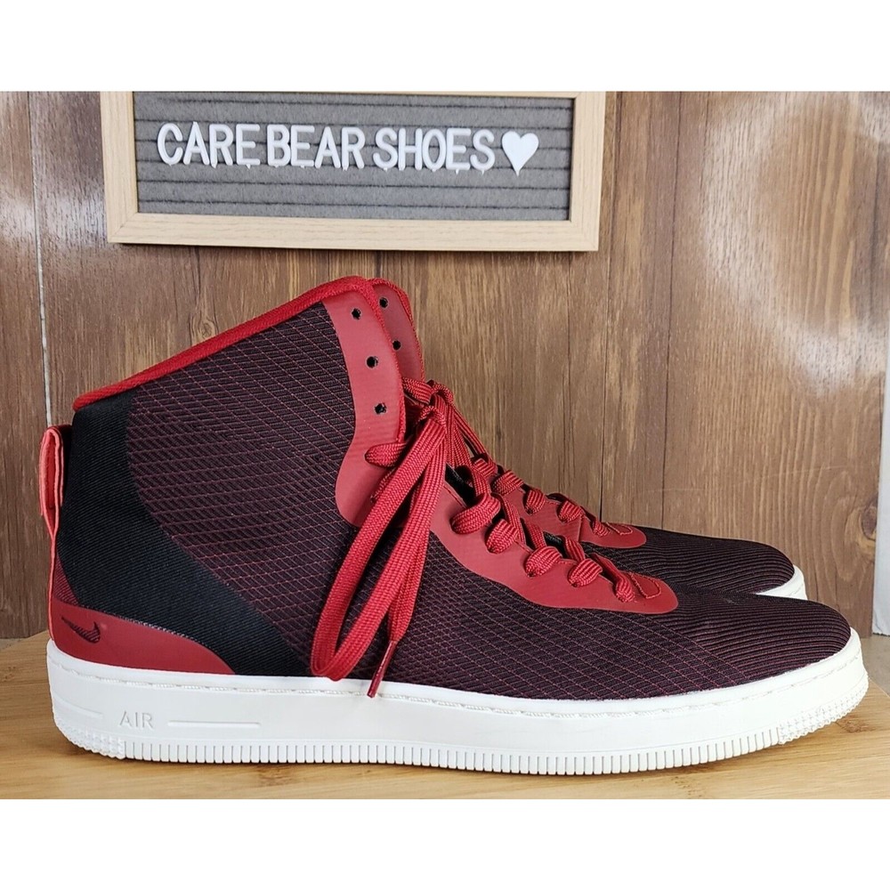 Nike Men's NSW PRO Stepper Hi Top Fabric Fashion Shoes Gym Red/White Size 10.5